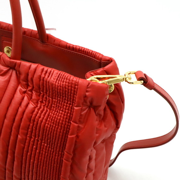 Prada Tessuto Impuntu Shoulder Bag Rosso red - Picture 6 of 7